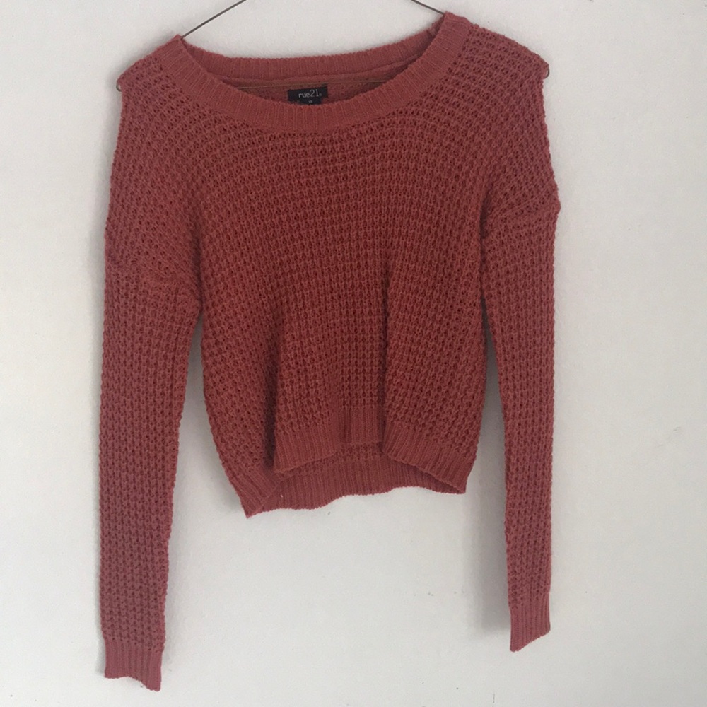 Crop knitted sweater